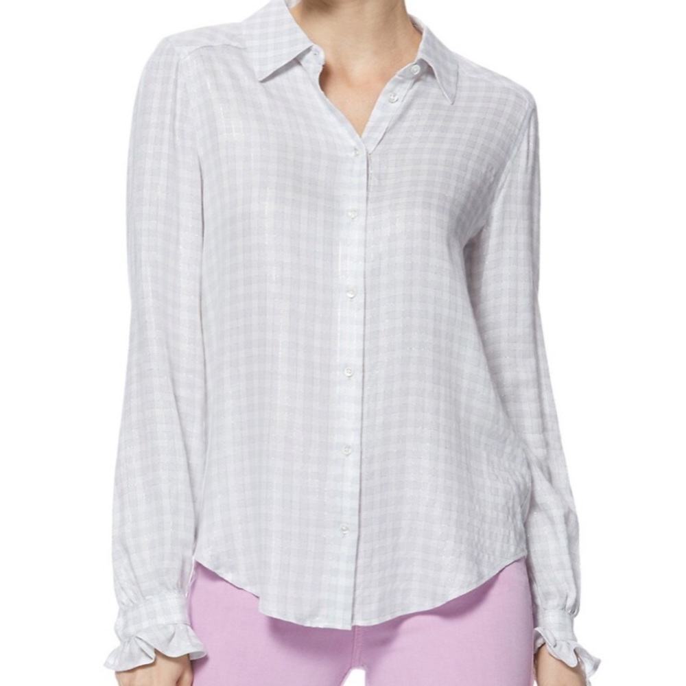 PAIGE Mya Gingham Ruffle Cuff Shirt‎ 🤍